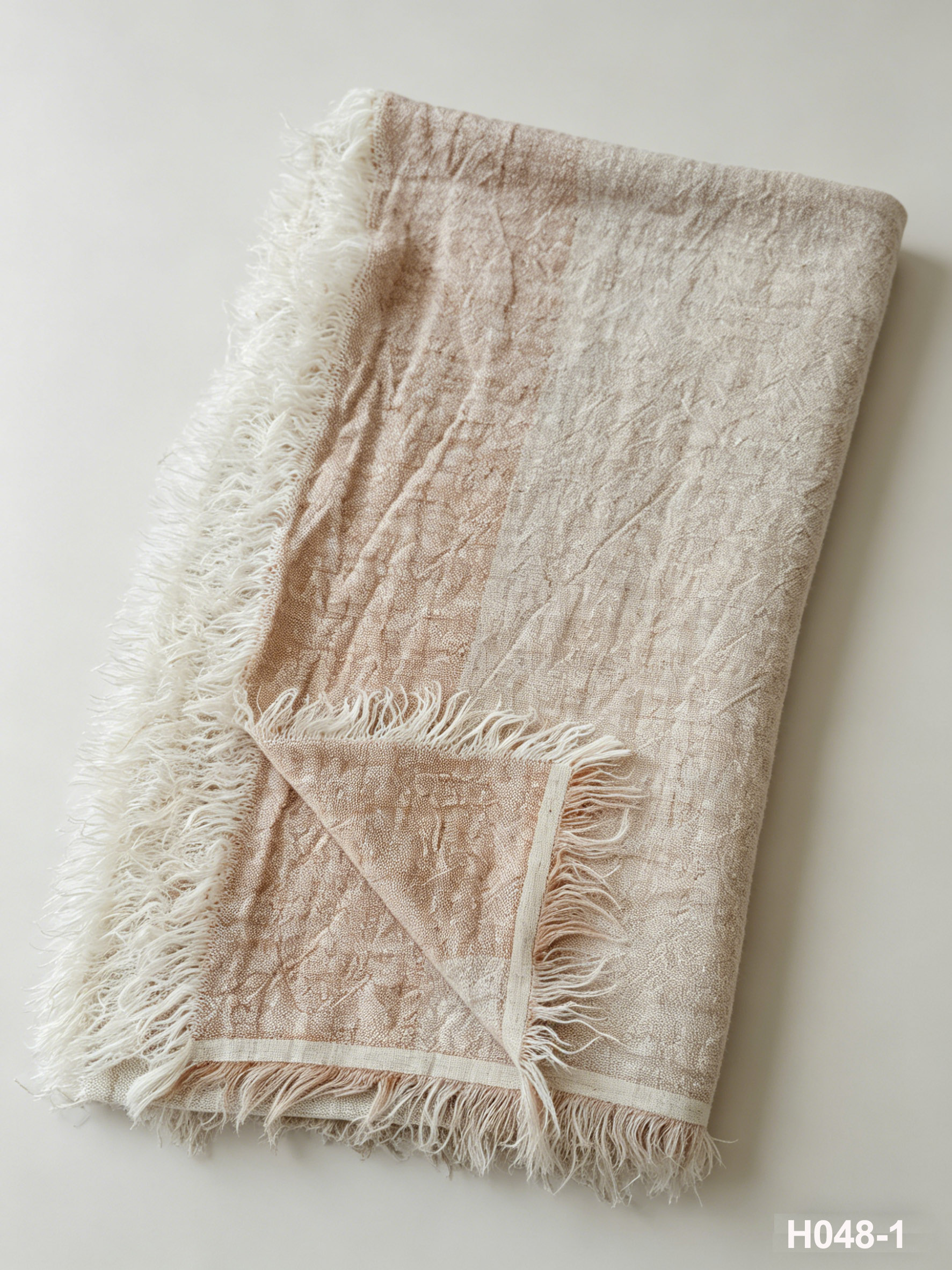 H048-1 Dune Blush Linen Throw | 380GSM Washed Coastal Throw for Sofa & Living Room