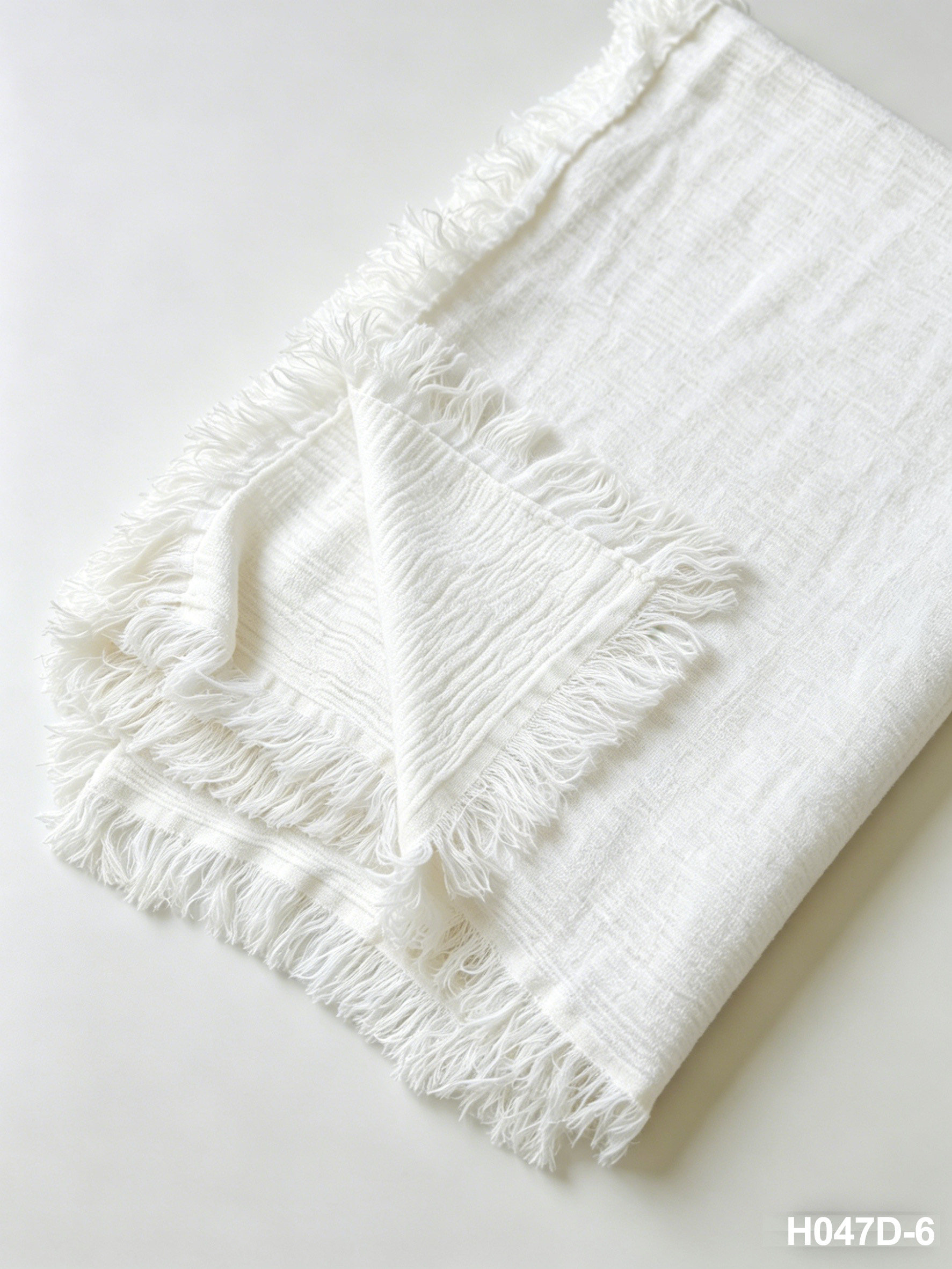 H047D-6 Cloud Weave Throw | Washed Coastal Throw for Sofa & Living Room