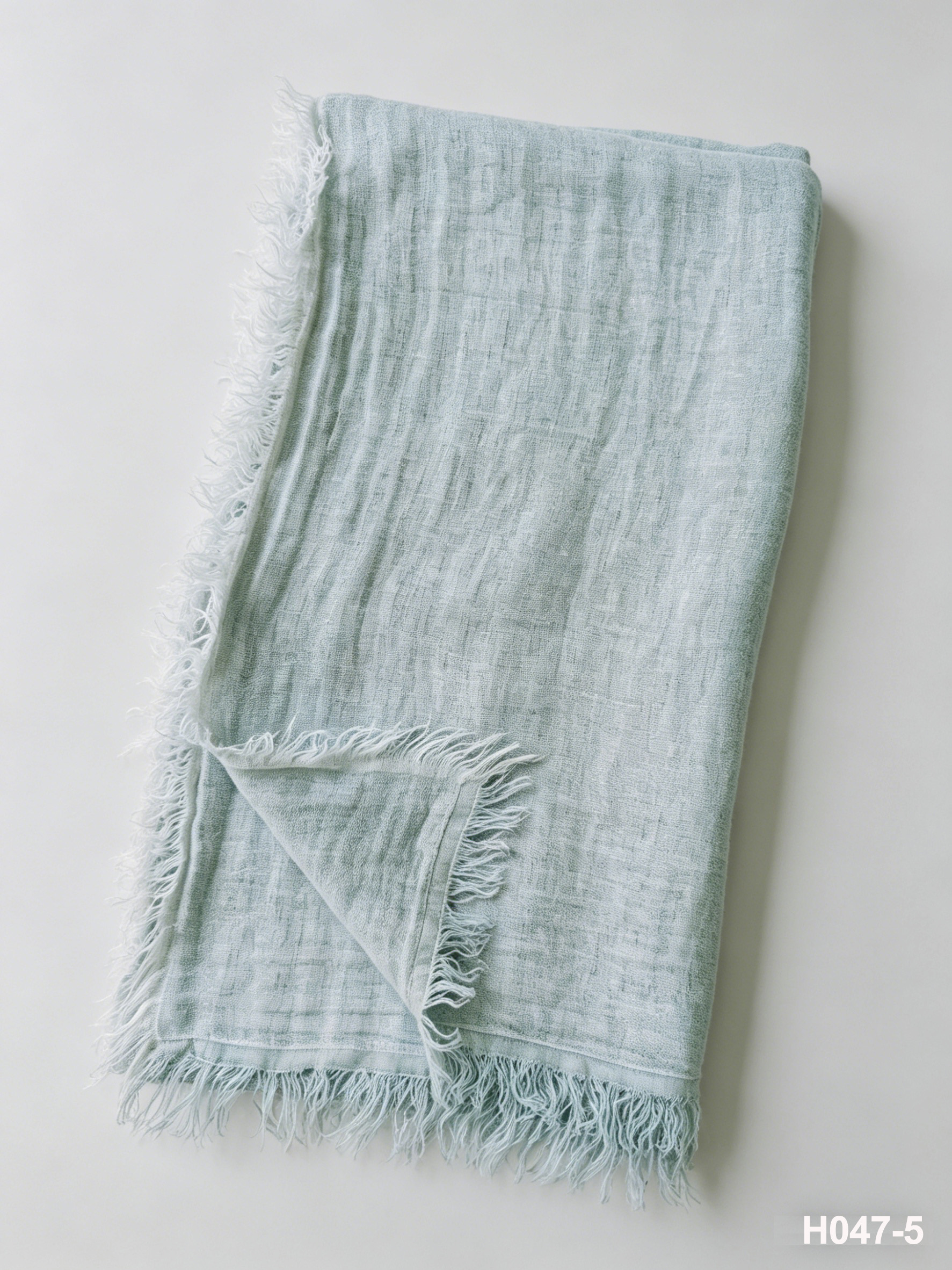 H047-5 Aqua Gauze Throw | Washed Coastal Throw for Sofa & Living Room