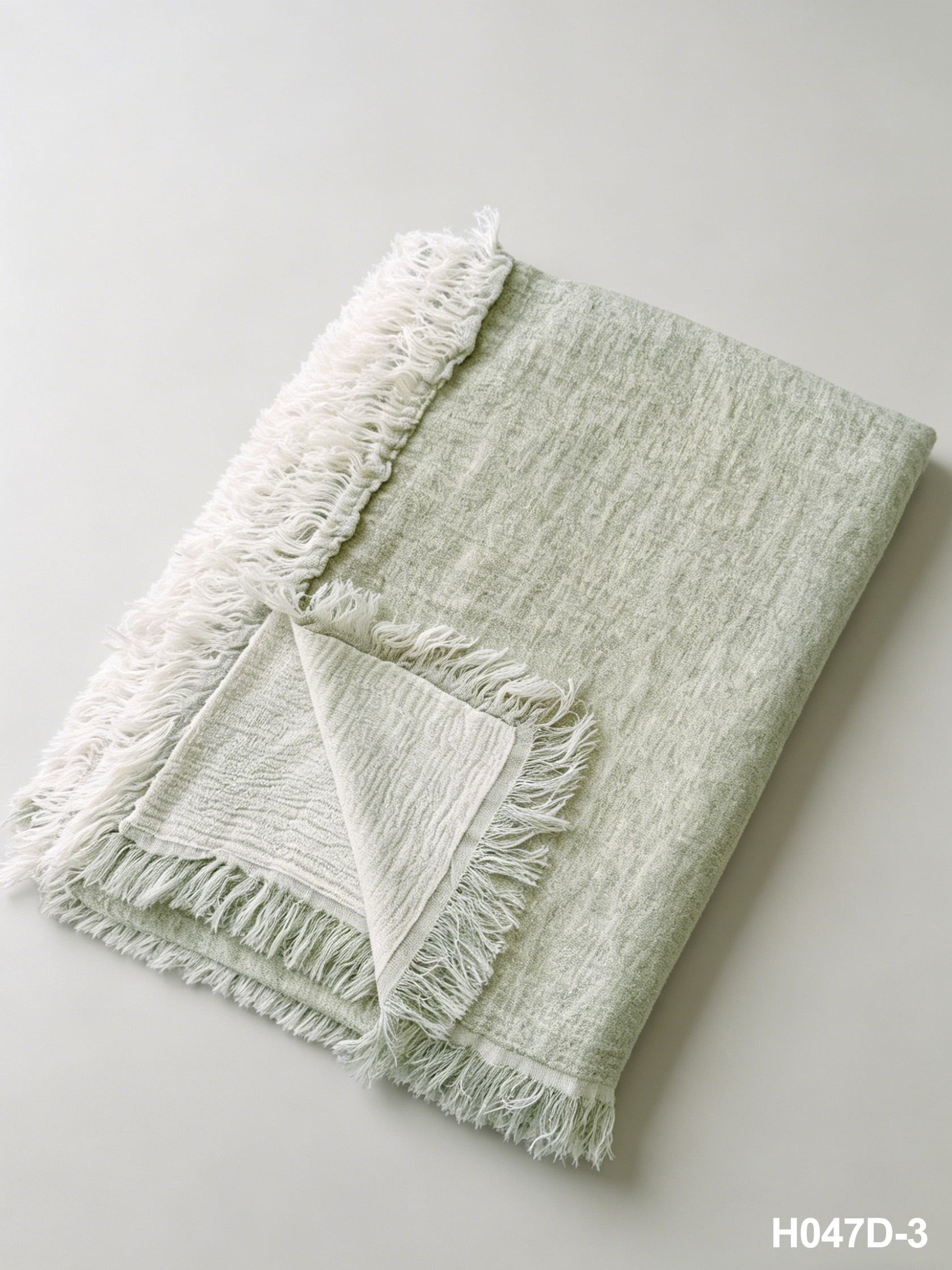 H047D-3 Sage Weave Throw | Washed Coastal Throw for Sofa & Living Room