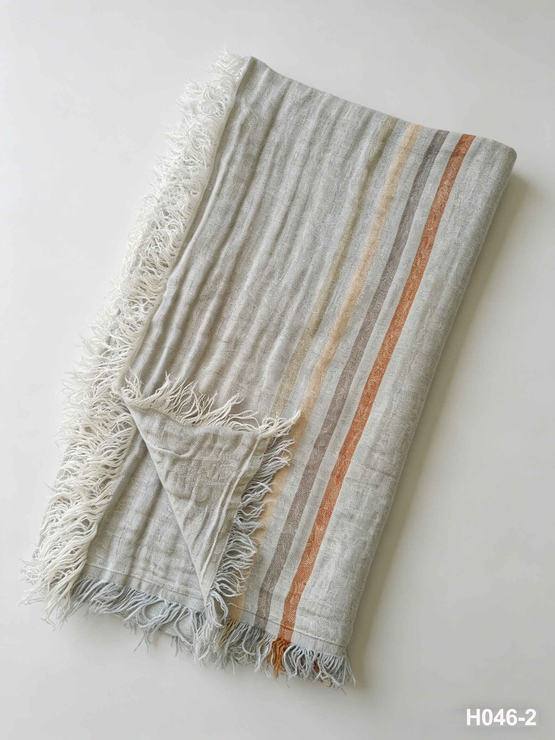 H046-2 Earth Horizon Gauze Throw | Washed Coastal Throw for Sofa & Living Room