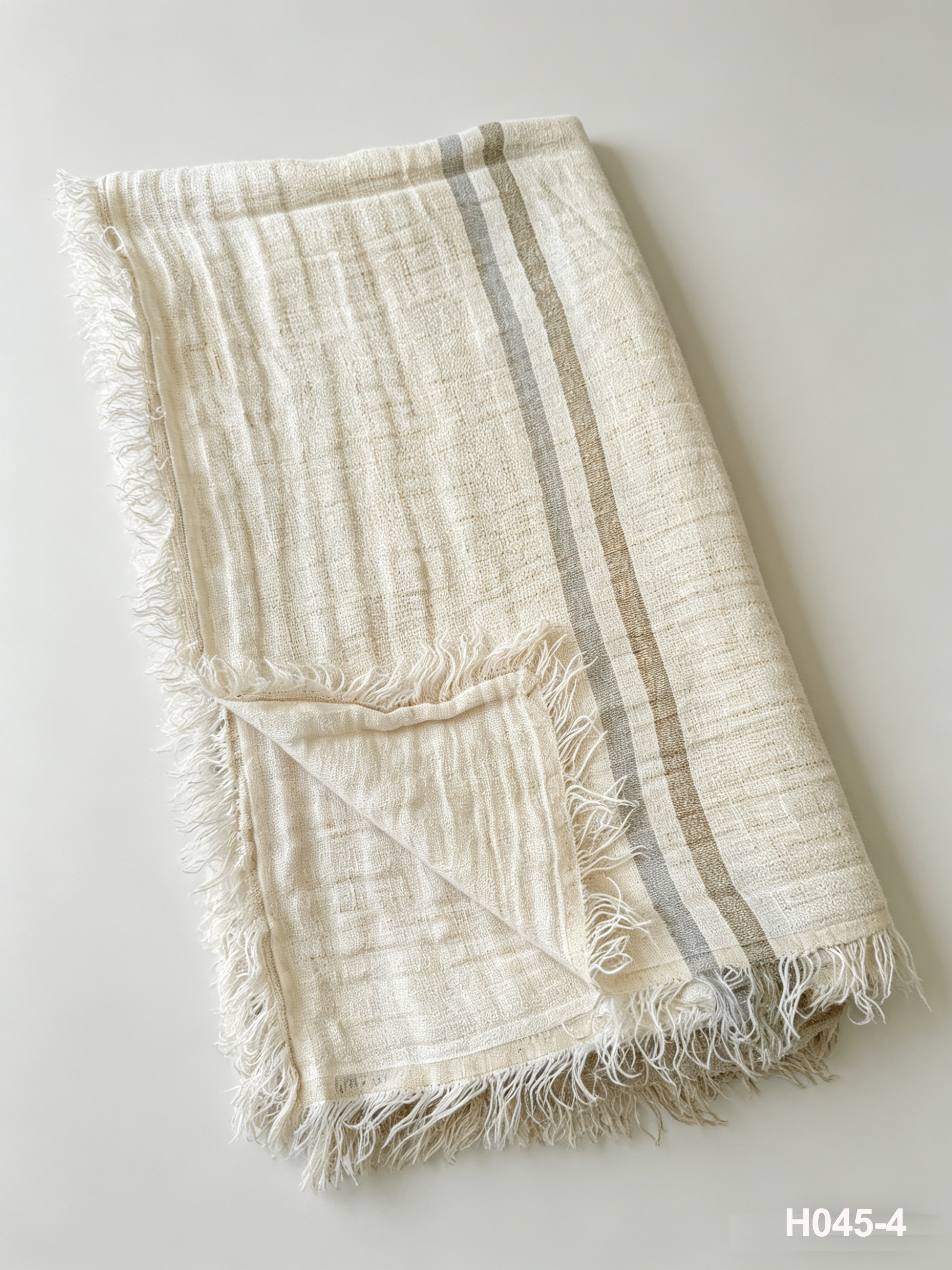 H045-4 Sandbank Horizon Gauze Throw | Washed Coastal Throw for Sofa & Living Room