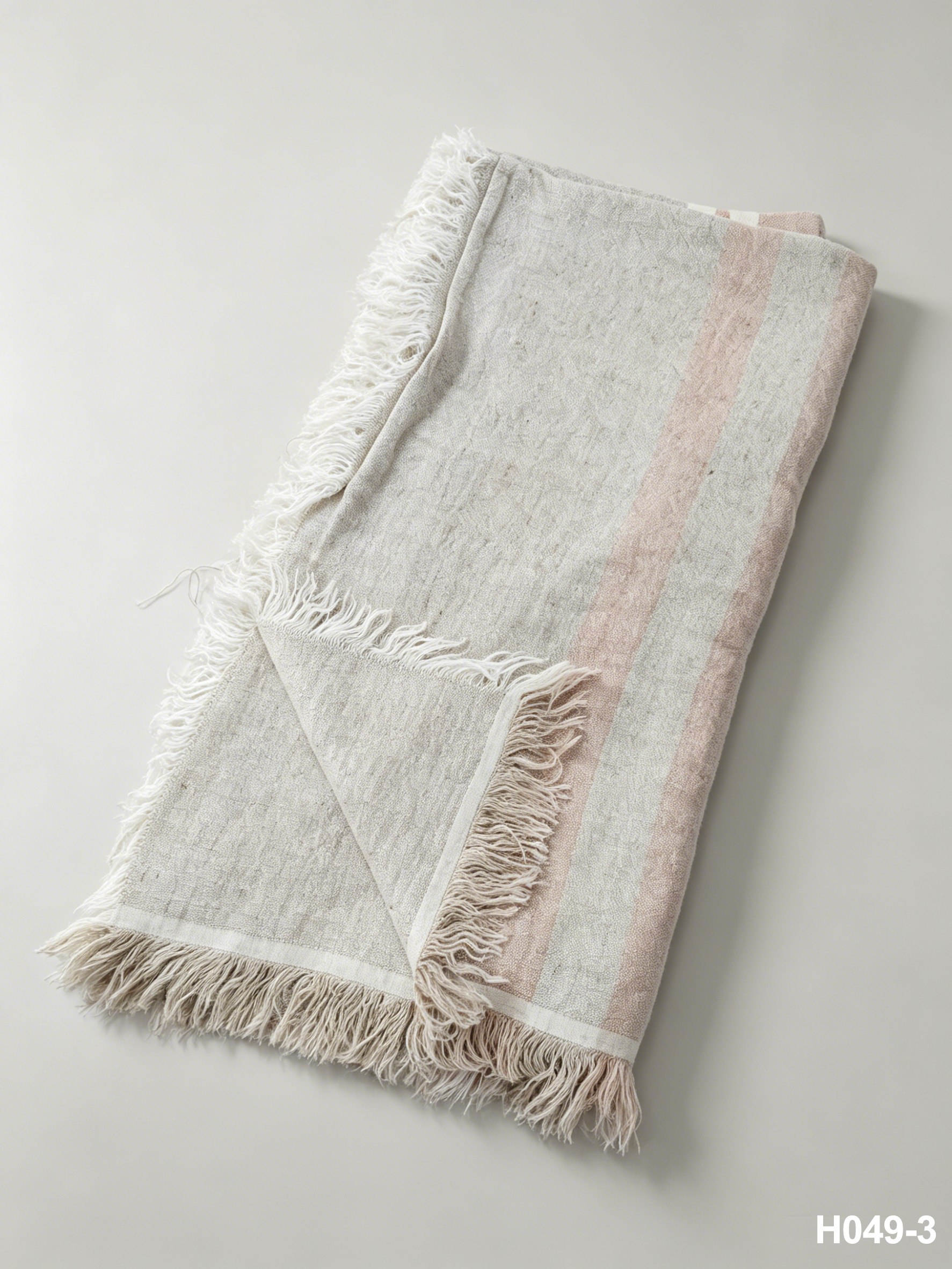 H049-3 Sunset Shore Linen Throw | 380GSM Washed Coastal Throw for Sofa & Living Room